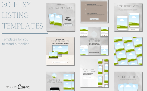 20 Etsy Listing Templates Grey: Streamline Your Shop