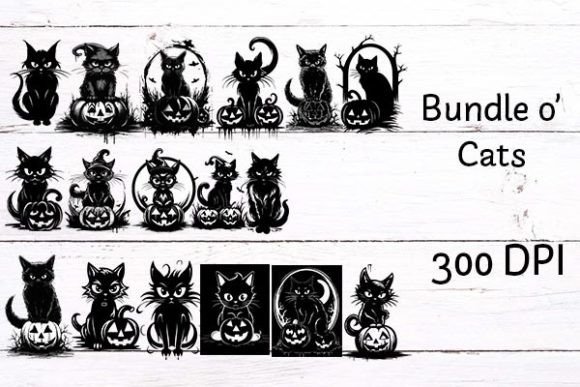 Bundle O' Halloween Cats Print Templates: Your Creative Ally
