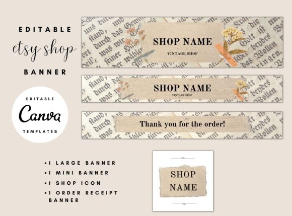 Elevate Your Shop: Antique Etsy Shop Banner Templates
