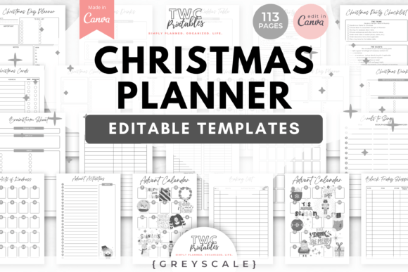 Master Holiday Chaos with Christmas Planner Canva Templates /GREYS