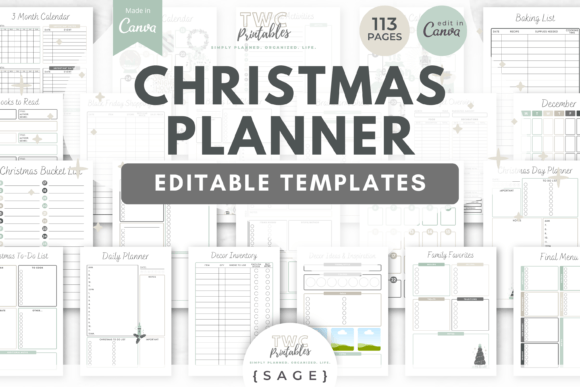 Master Your Holidays: The Christmas Planner Canva Templates / SAGE