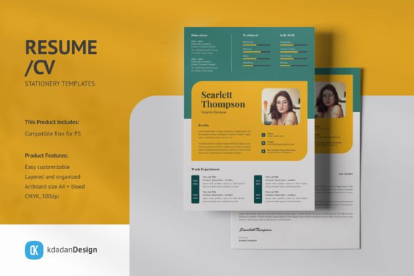 Resume/CV PSD Design Templates Vol 196: A Modern Edge