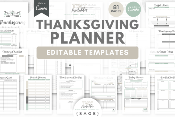 Thanksgiving Planner Canva Templates 6: Your Complete Holiday Organizer