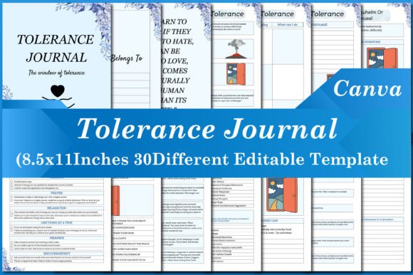 Tolerance Journal Canva Templates for Emotional Wellness